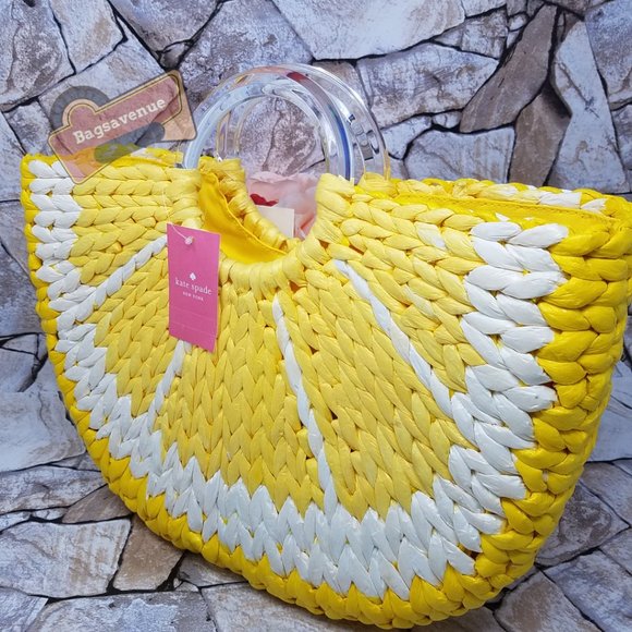 Lemon Medium Tote Picnic Perfect White Kate Spade - Picture 11 of 16